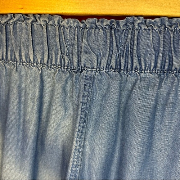 Tencel Paperbag Waist Denim Shorts - Blue - Size Medium - Picture 4 of 7